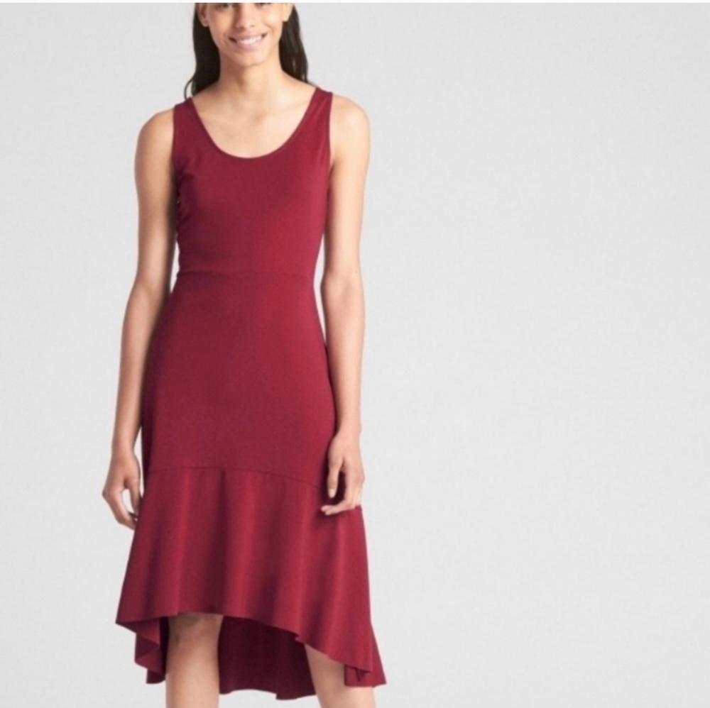Vintage GAP Soft Peplum Hi-Low Hem Sleeveless Midi Dress - Picture 7 of 8
